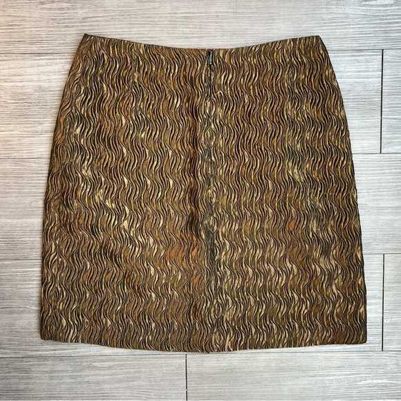 Vintage 90s Metallic Copper Wave Textured Mini Skirt Barami Brand Size 0 - Picture 2 of 7